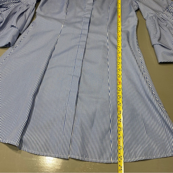 True Destiny -Blue & White  Striped Puff Sleeve Small - Picture 7 of 12